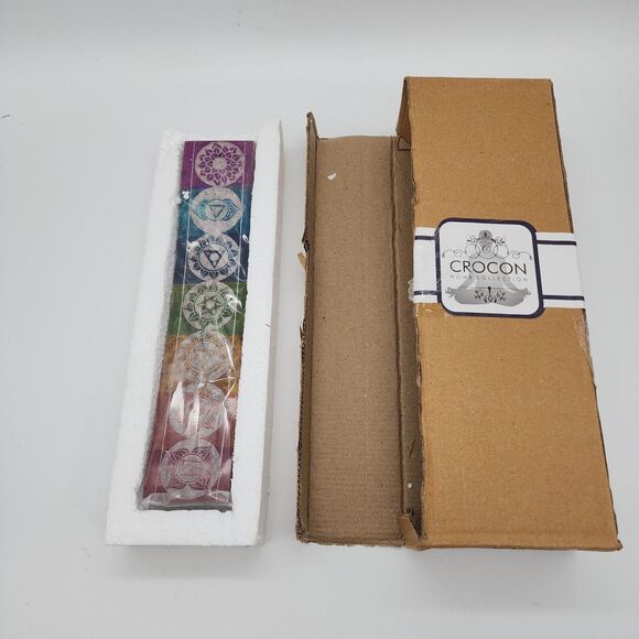 Boho Incense Stick Holder Curved Soapstone Chakra Diwali Multicolor Decor Crocon - Picture 2 of 8